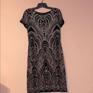 Black dress with rose gold shimmer design